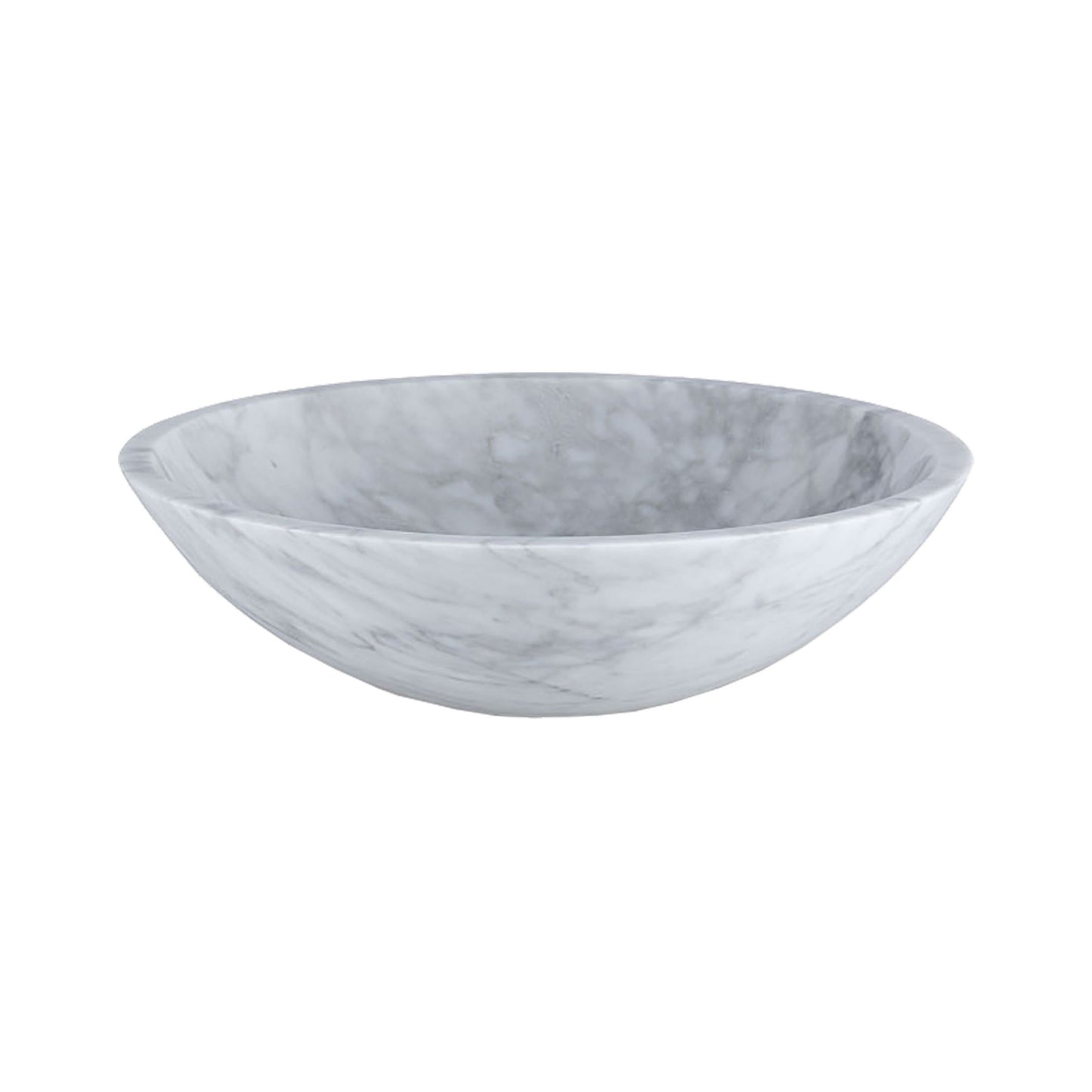 Round Stone Vessel - White Carrara Marble