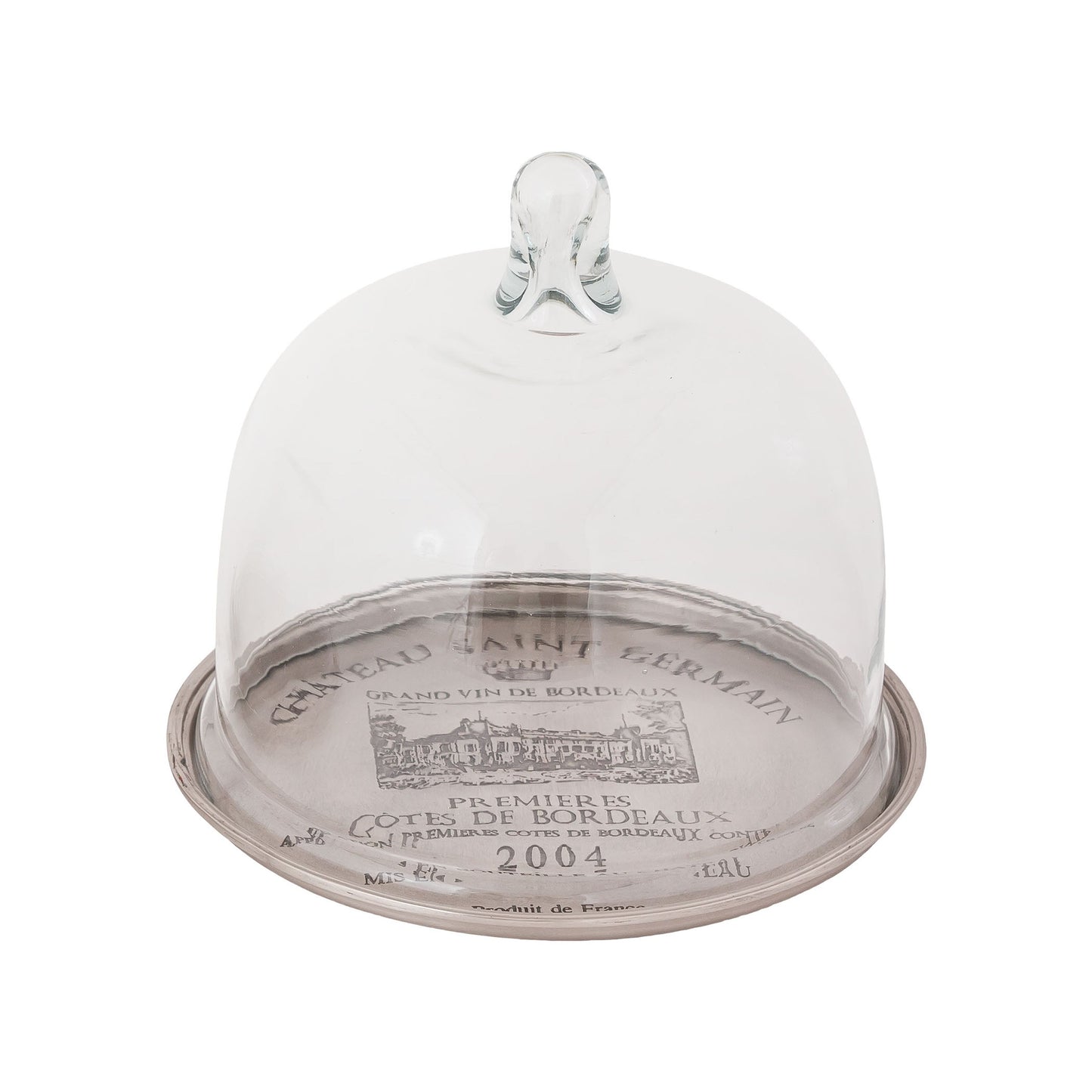 Napa Tray with Cloche - Large Antique Silver
