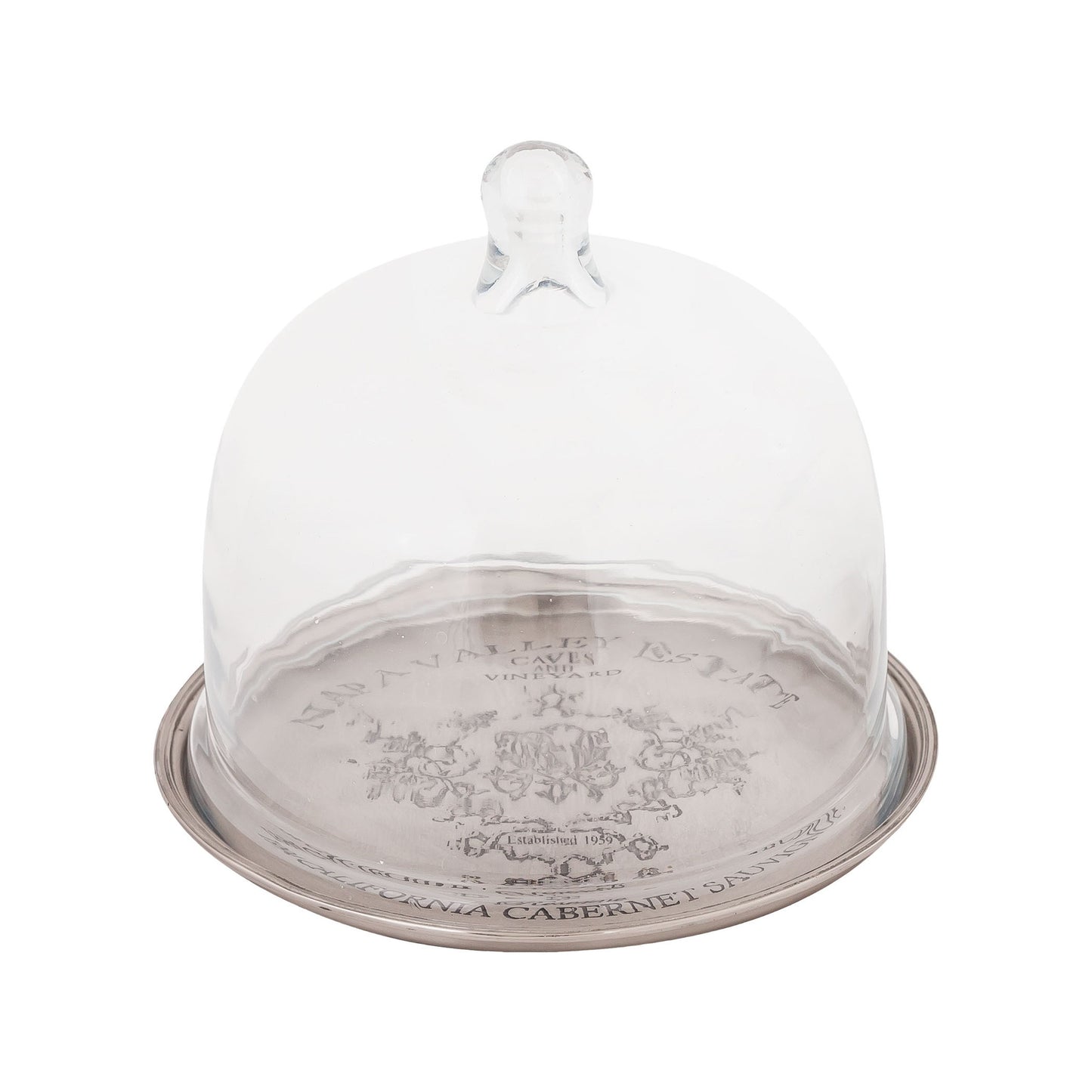 Napa Tray with Cloche - Small Antique Silver