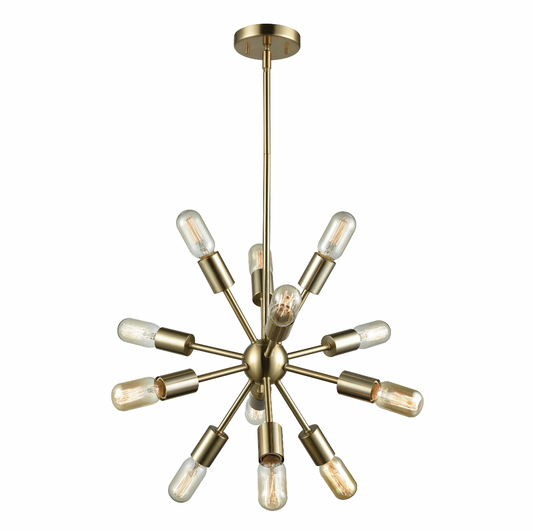 Delphine 12 Light 27 inch Satin Brass Chandelier Ceiling Light
