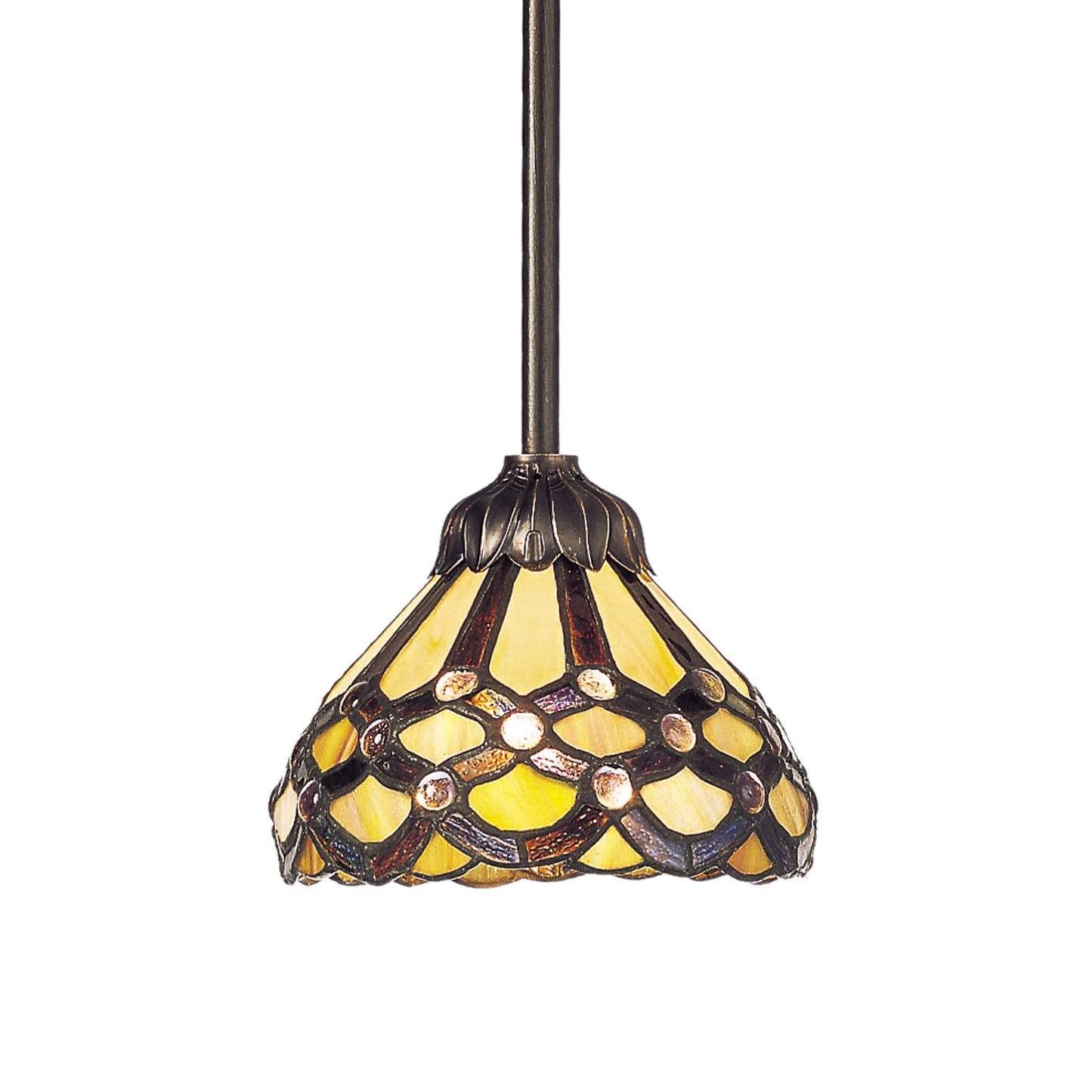 Jewel 7'' Wide 1-Light Mini Pendant - Tiffany Bronze