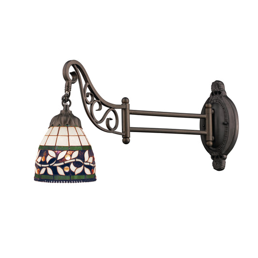 Mix-N-Match 12'' High 1-Light Swingarm Wall Lamp - Tiffany Bronze