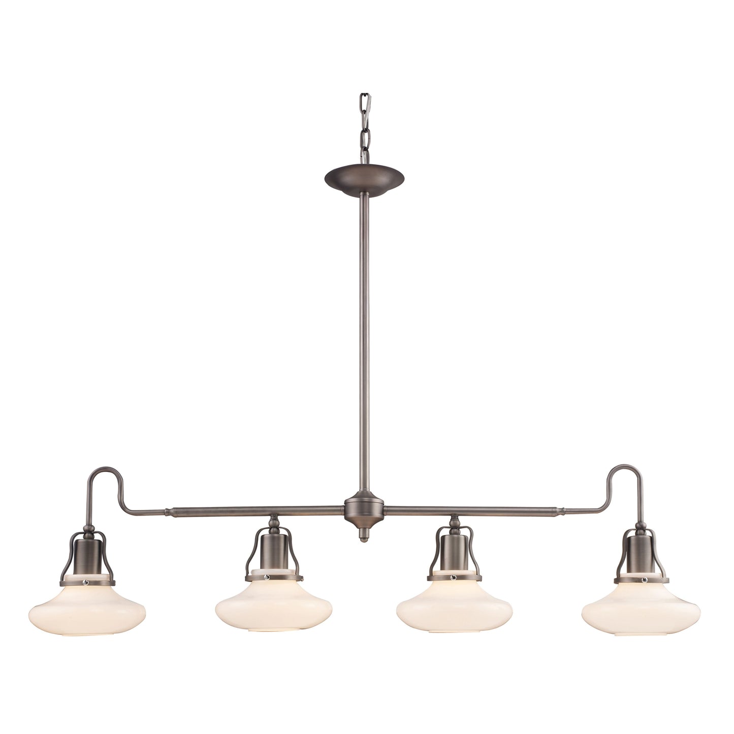 Centennial Park 41'' Wide 4-Light Linear Chandelier - Antique Pewter