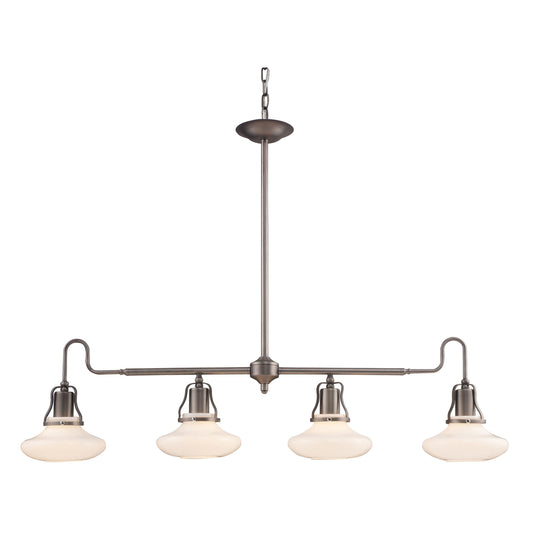 Centennial Park 41'' Wide 4-Light Linear Chandelier - Antique Pewter