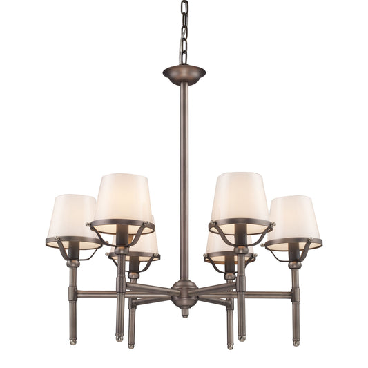 Sutton Place 25'' Wide 6-Light Chandelier - Pewter