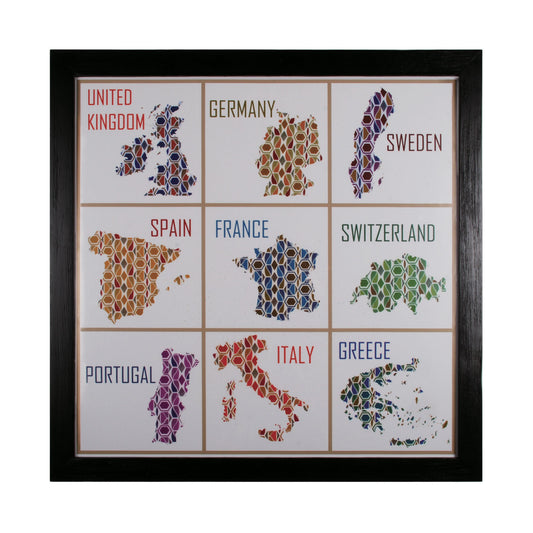 Patch Countries Framed Wall Art