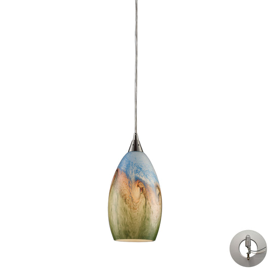 Geologic 6'' Wide 1-Light Pendant - Satin Nickel - Includes Adapter Kit