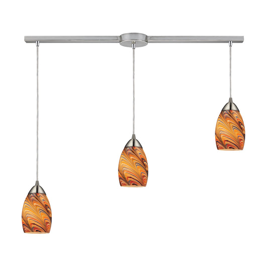 Vortex 36'' Wide 3-Light Slim Linear Pendant - Satin Nickel