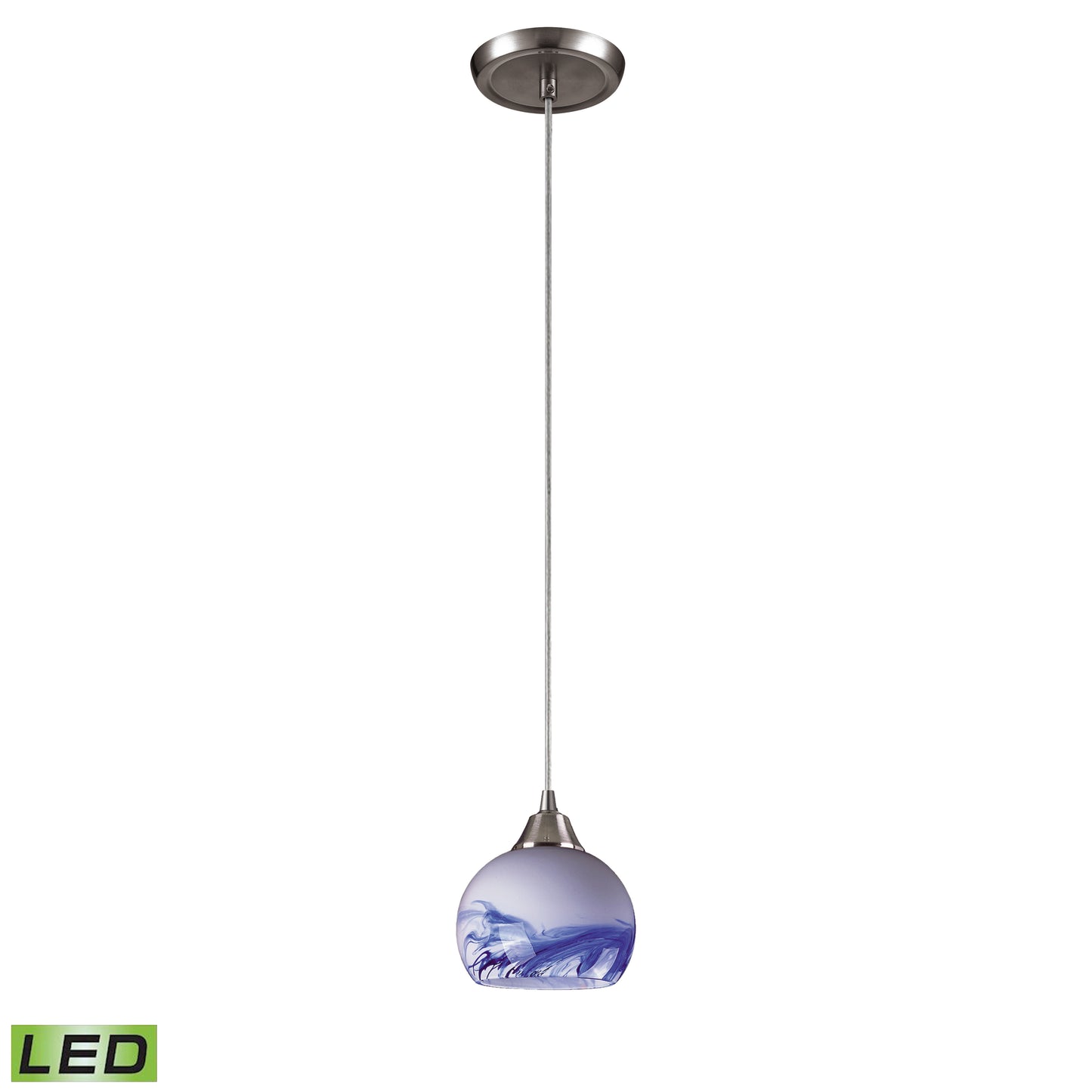 Mela 6'' Wide 1-Light Pendant - Satin Nickel - Includes LED Bulb