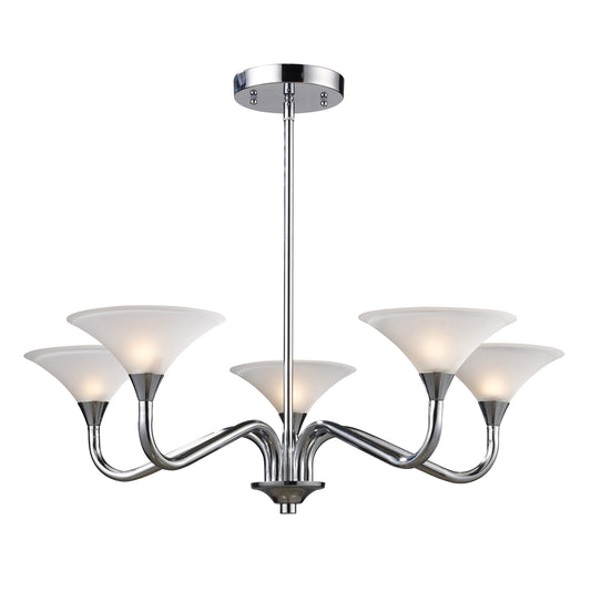 Jenson 28'' Wide 5-Light Chandelier - Polished Chrome