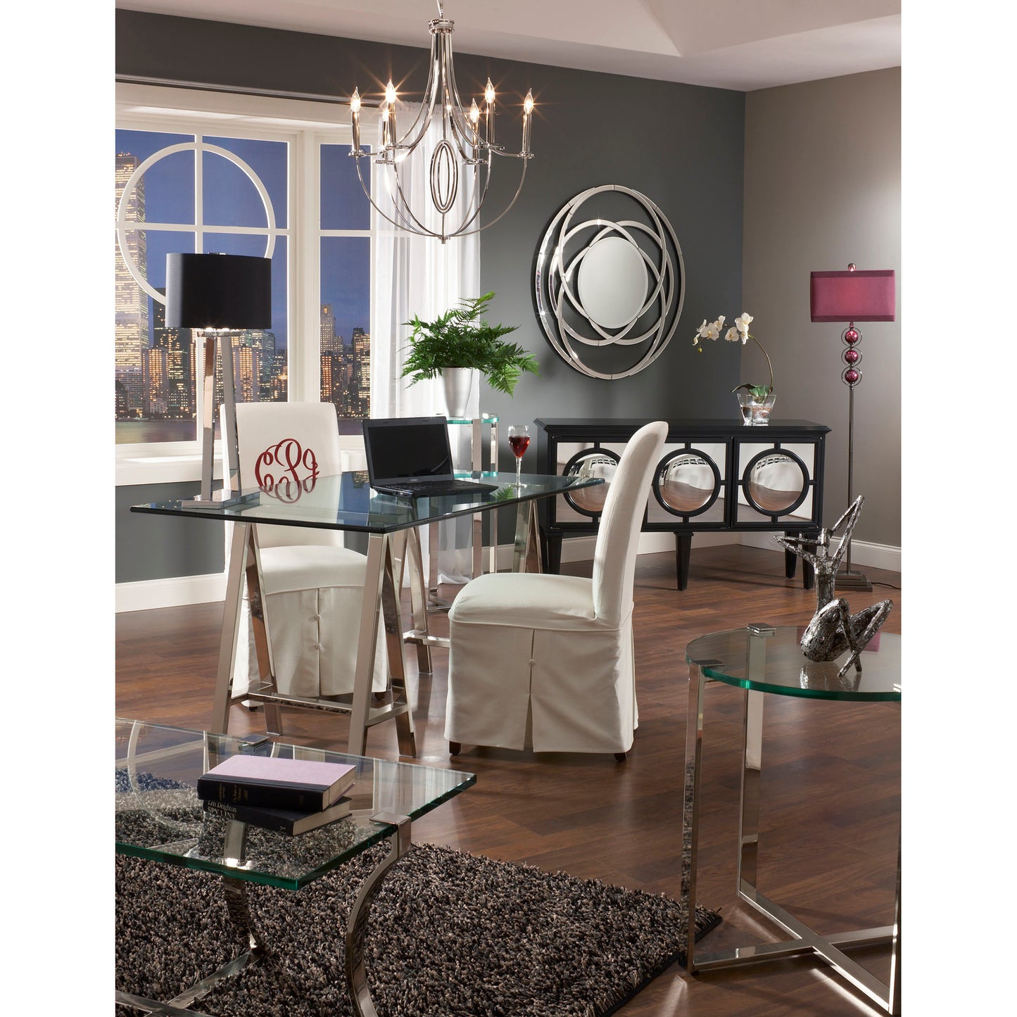 Dione 25'' Wide 6-Light Chandelier - Polished Nickel