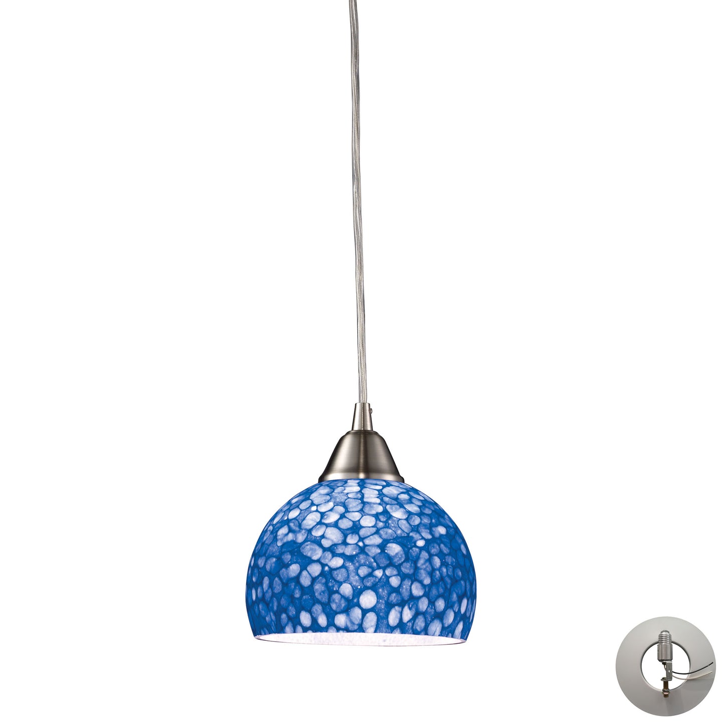 Cira 6'' Wide 1-Light Pendant - Satin Nickel - Includes Adapter Kit