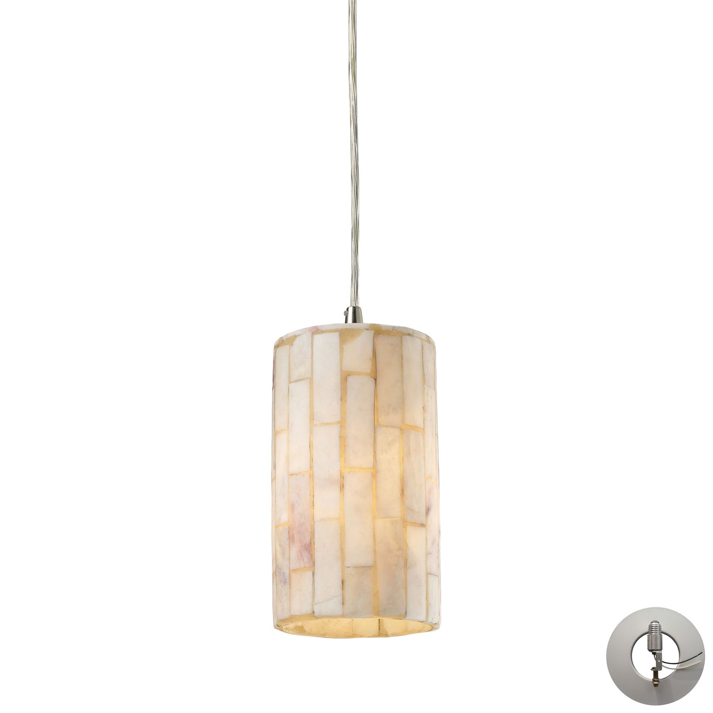 Coletta 4'' Wide 1-Light Pendant - Satin Nickel - Includes Adapter Kit