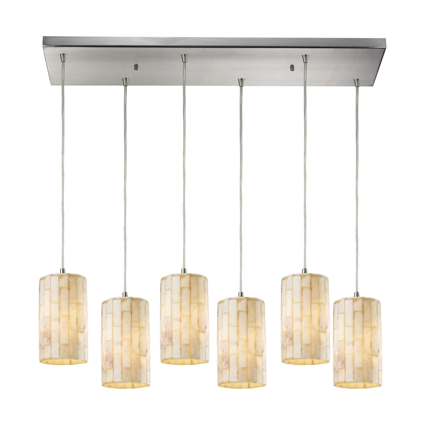 Coletta 30'' Wide 6-Light Rectangular Pendant - Satin Nickel