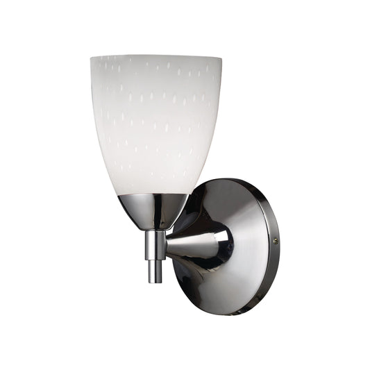 Celina 9'' High 1-Light Wall Lamp - Polished Chrome with Simple White Glass