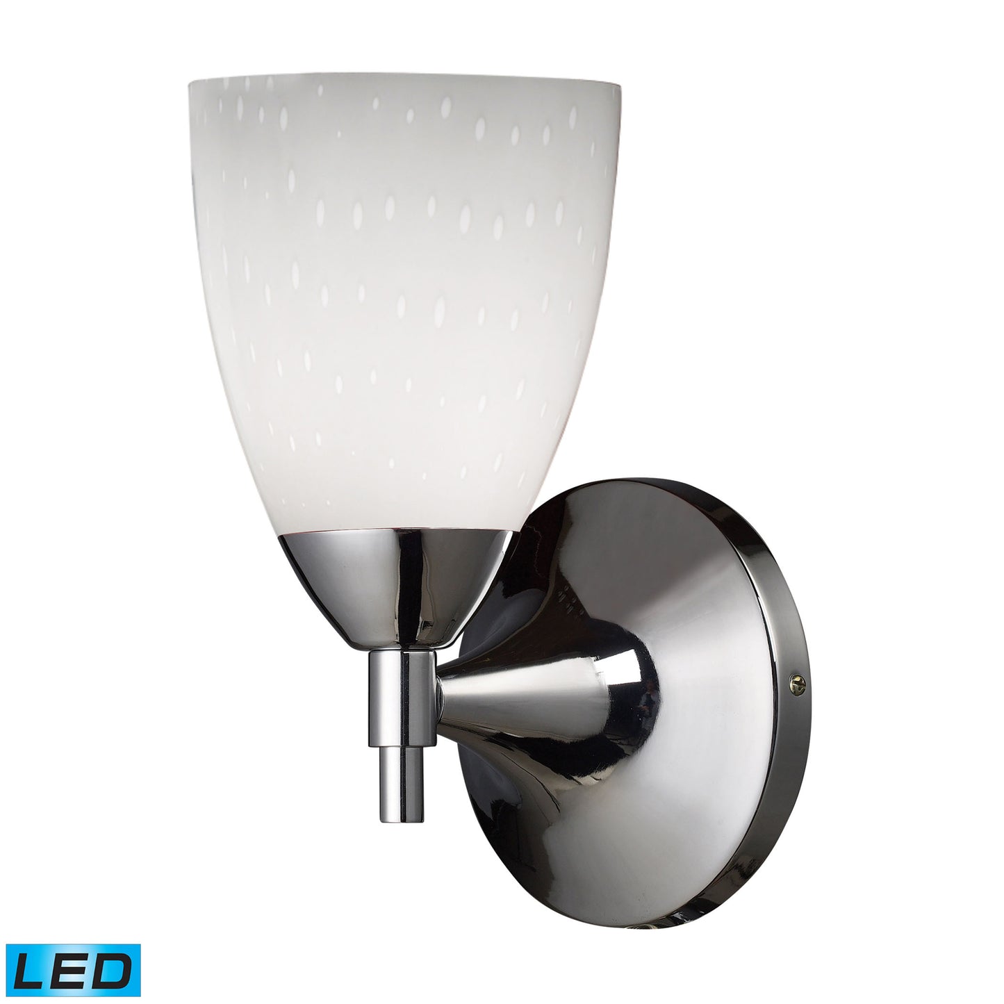 Celina 9'' High 1-Light Wall Lamp - Polished Chrome with Simple White Glass - Includes LED Bulb