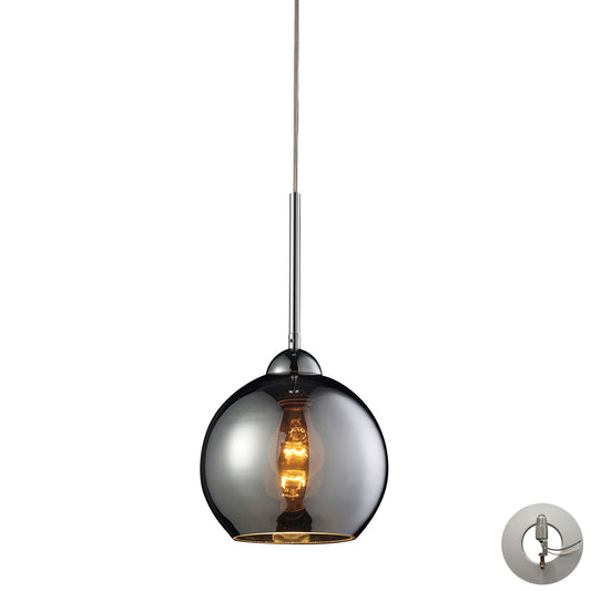 Cassandra 8'' Wide 1-Light Pendant - Polished Chrome - Includes Adapter Kit