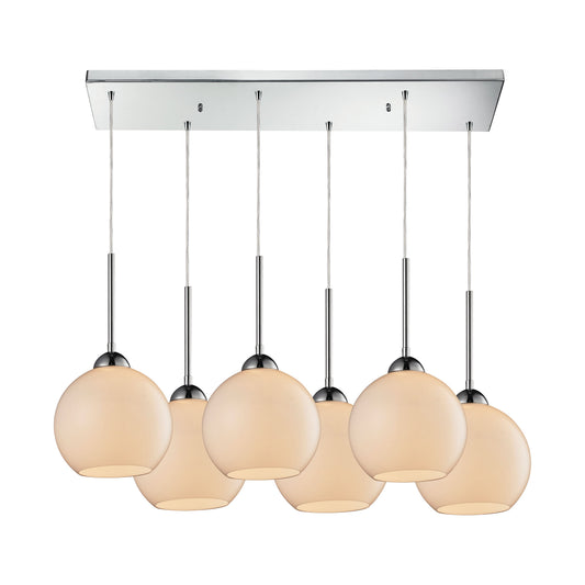 Cassandra 30'' Wide 6-Light Rectangular Pendant - Polished Chrome