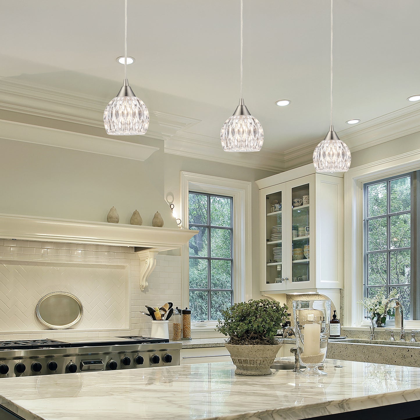 Kersey 5'' Wide 1-Light Pendant - Satin Nickel