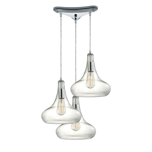 Orbital 10'' Wide 3-Light Pendant - Polished Chrome