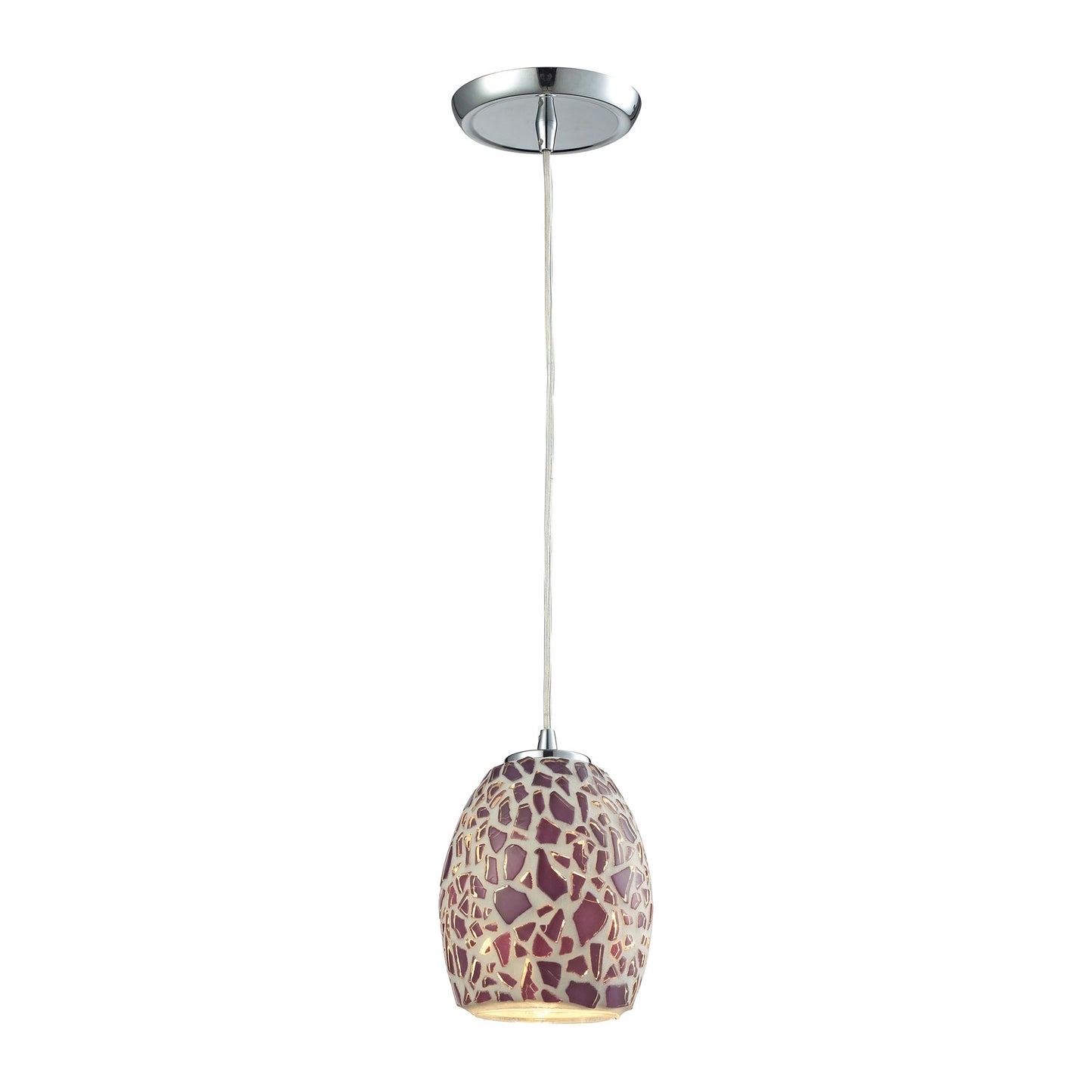 Glass Mosaic 5'' Wide 1-Light Mini Pendant - Polished Chrome