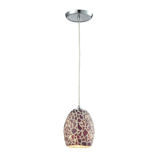 Glass Mosaic 5'' Wide 1-Light Mini Pendant - Polished Chrome