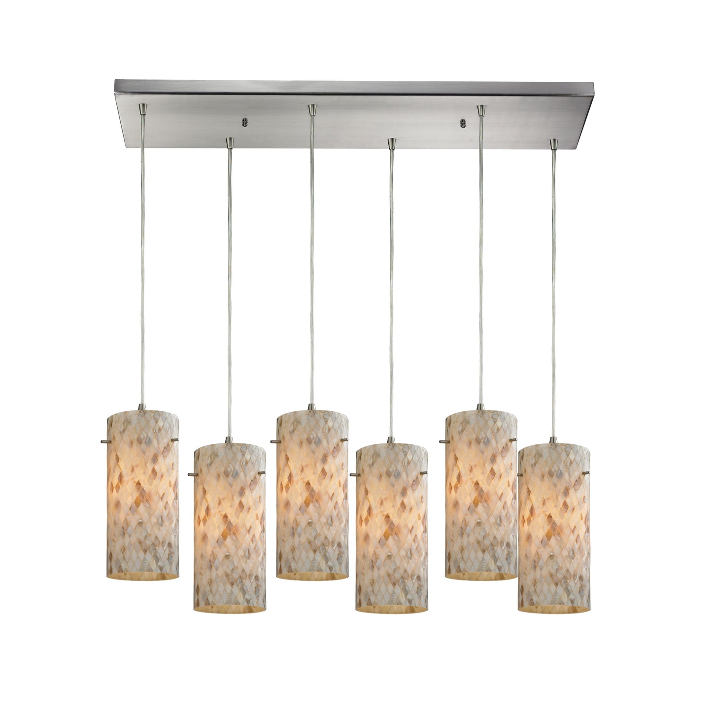 Capri 30'' Wide 6-Light Rectangular Pendant - Satin Nickel