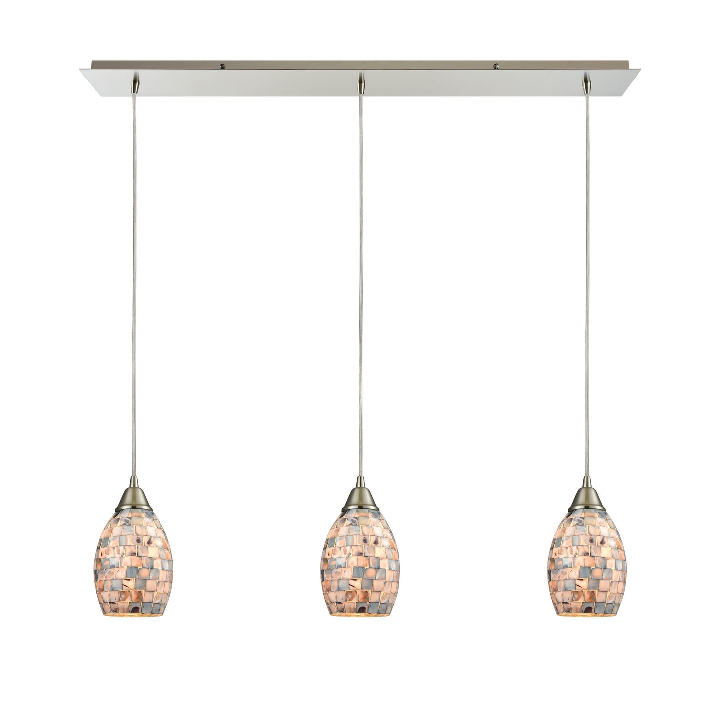 Capri 36'' Wide 3-Light Linear Pendant - Satin Nickel