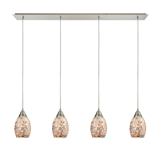 Capri 46'' Wide 4-Light Linear Pendant - Satin Nickel