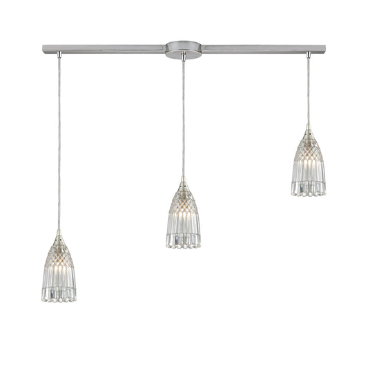 Kersey 36'' Wide 3-Light Slim Linear Pendant - Satin Nickel