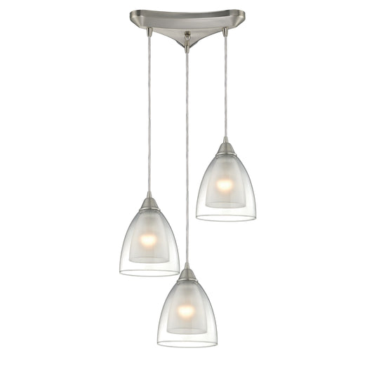 Layers 10'' Wide 3-Light Pendant - Satin Nickel