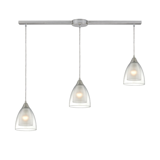 Layers 36'' Wide 3-Light Slim Linear Pendant - Satin Nickel