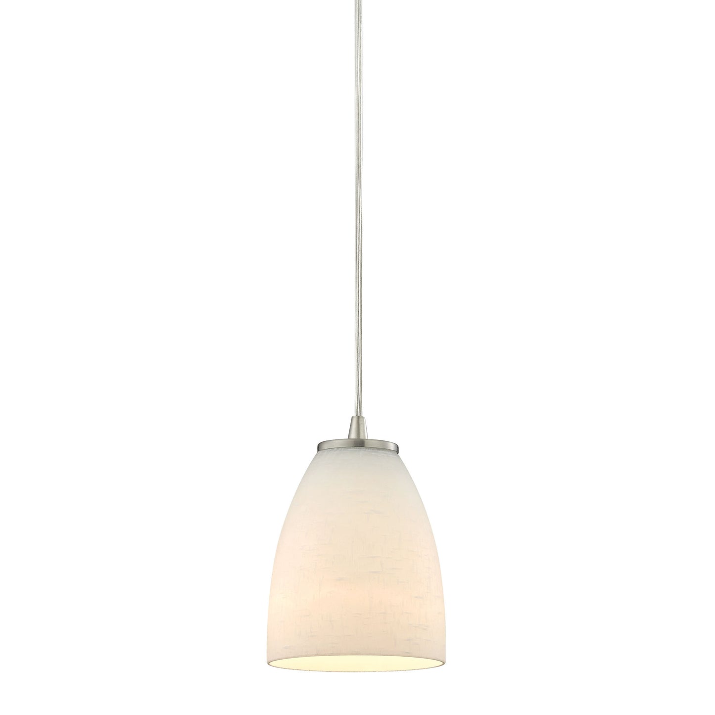 Sandstorm 5'' Wide 1-Light Mini Pendant - Satin Nickel with Off-white Glass
