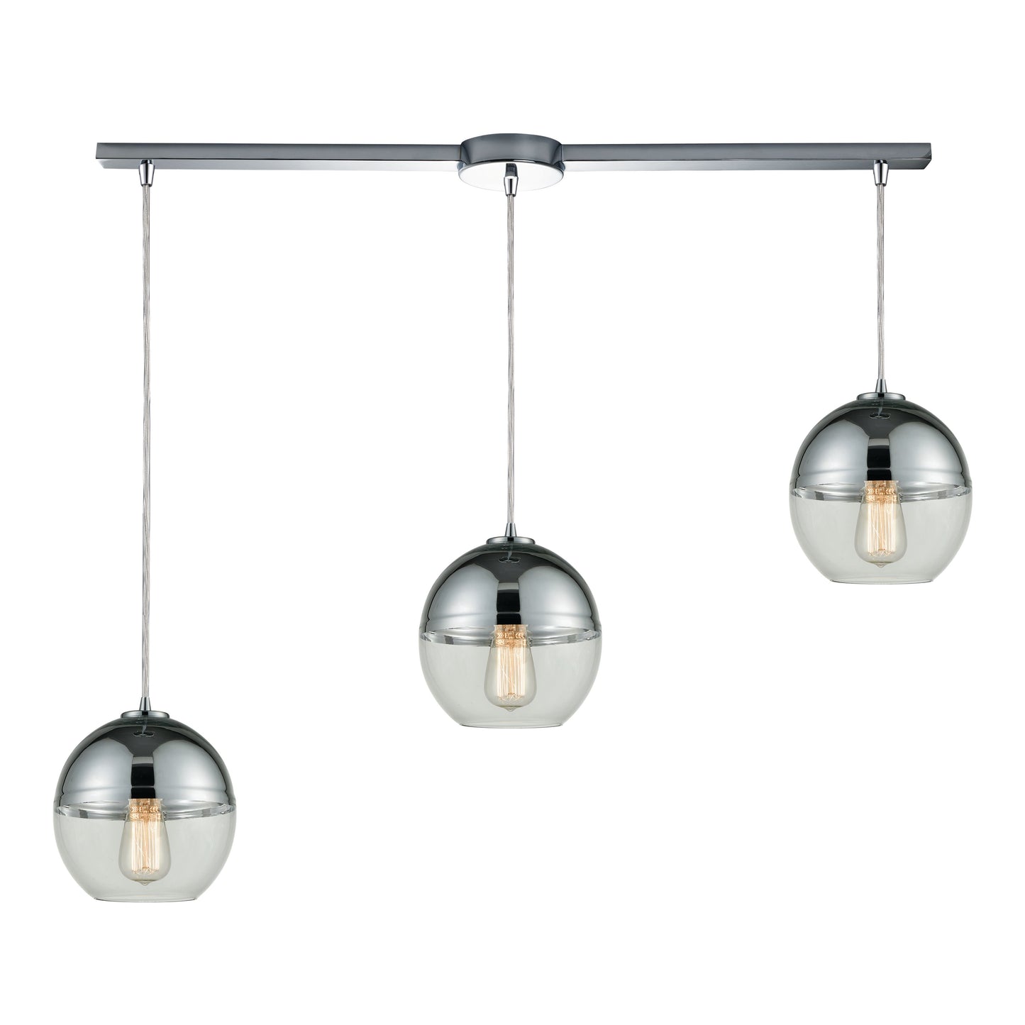 Revelo 38'' Wide 3-Light Slim Linear Pendant - Polished Chrome