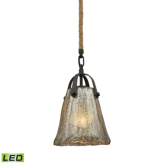 Hand Formed Glass 7'' Wide 1-Light Mini Pendant - Oil Rubbed Bronze - Includes LED Bulb