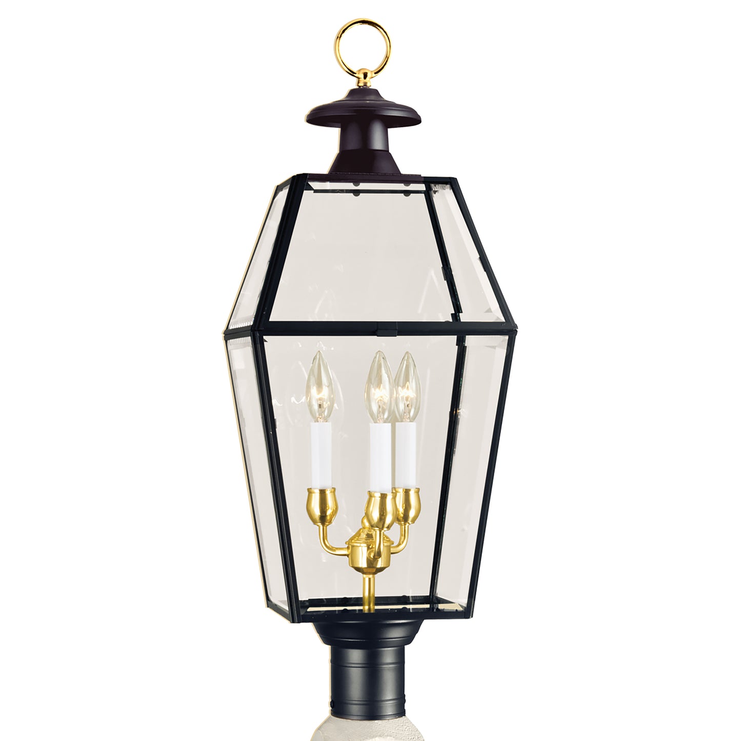 Olde Colony 29.5'' High 3-Light Outdoor Post Light - Black