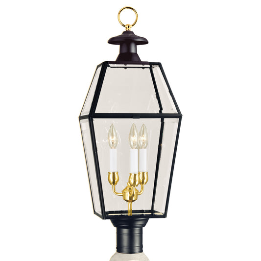 Olde Colony 29.5'' High 3-Light Outdoor Post Light - Black