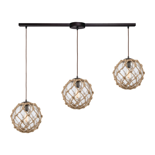 Coastal Inlet 38'' Wide 3-Light Slim Linear Pendant - Oil Rubbed Bronze