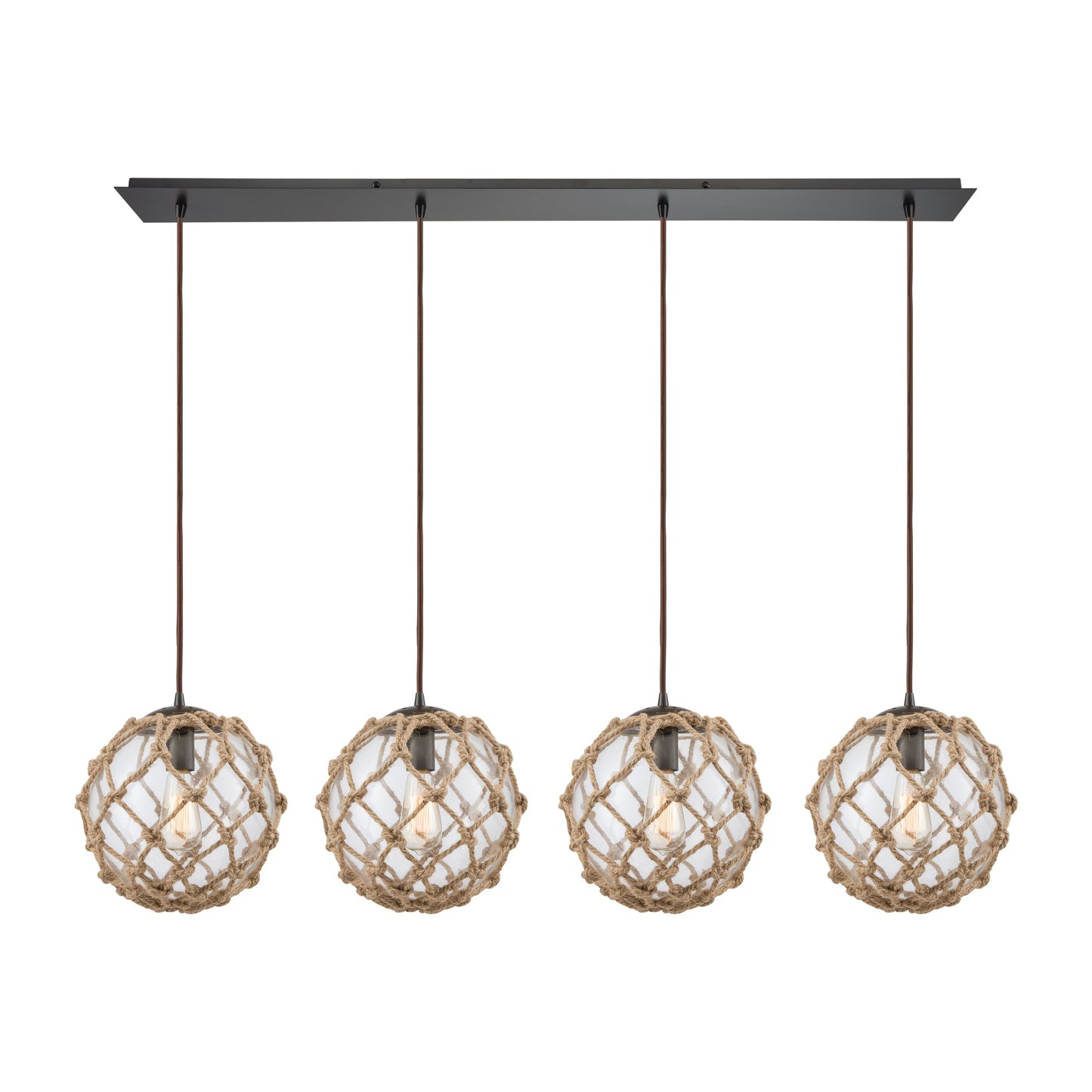Coastal Inlet 46'' Wide 4-Light Linear Pendant - Oil Rubbed Bronze