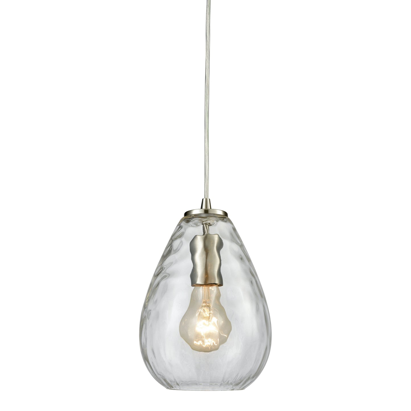Lagoon 6'' Wide 1-Light Pendant - Satin Nickel with Clear