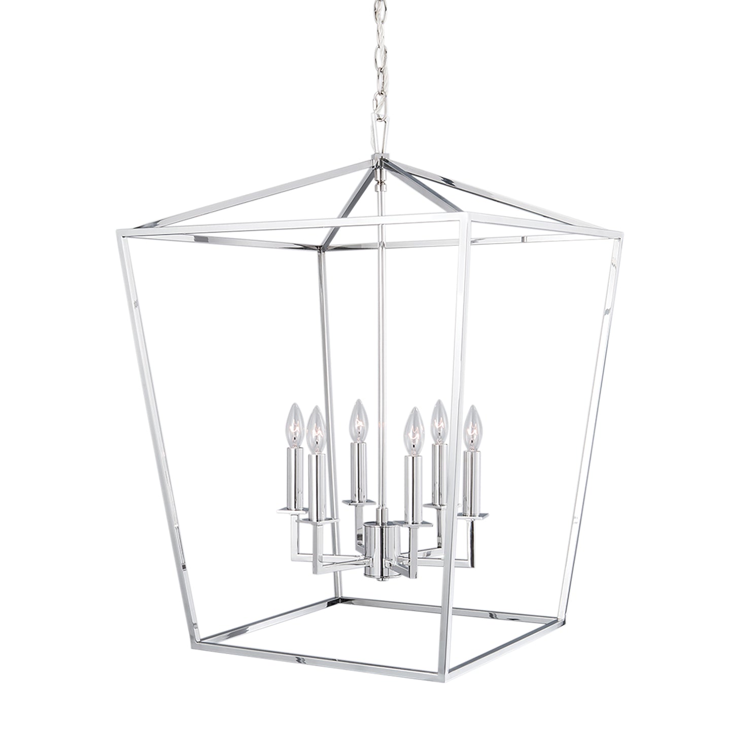 Cage 33.75'' Wide 6-Light Pendant - Polished Nickel