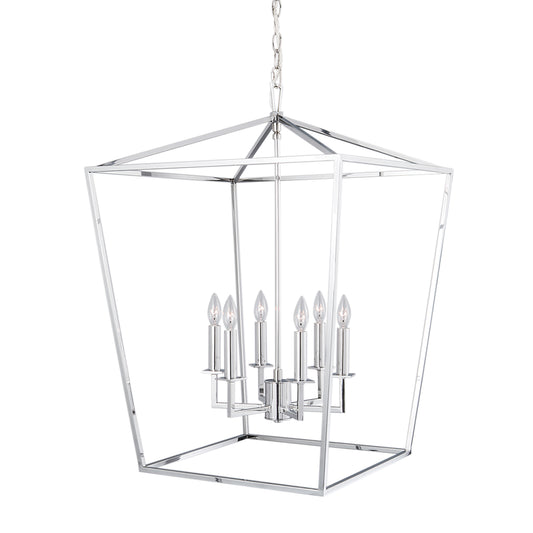 Cage 33.75'' Wide 6-Light Pendant - Polished Nickel