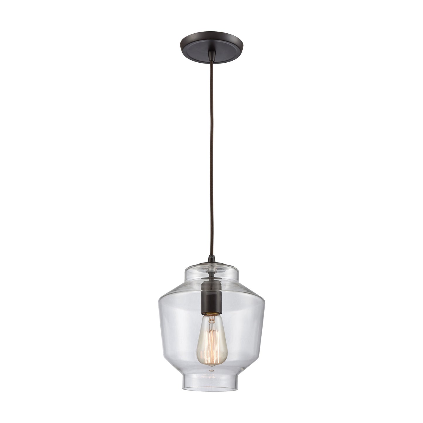 Barrel 8'' Wide 1-Light Mini Pendant - Oil Rubbed Bronze