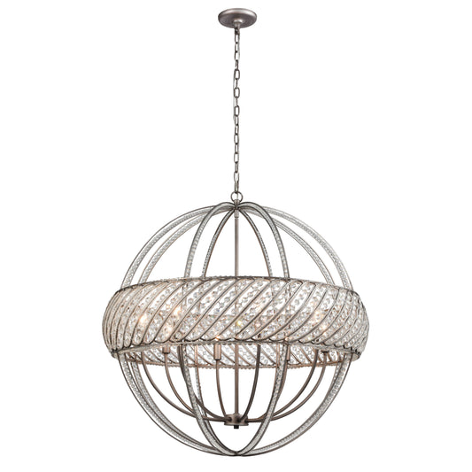 Bradington 32'' Wide 8-Light Chandelier - Weathered Zinc