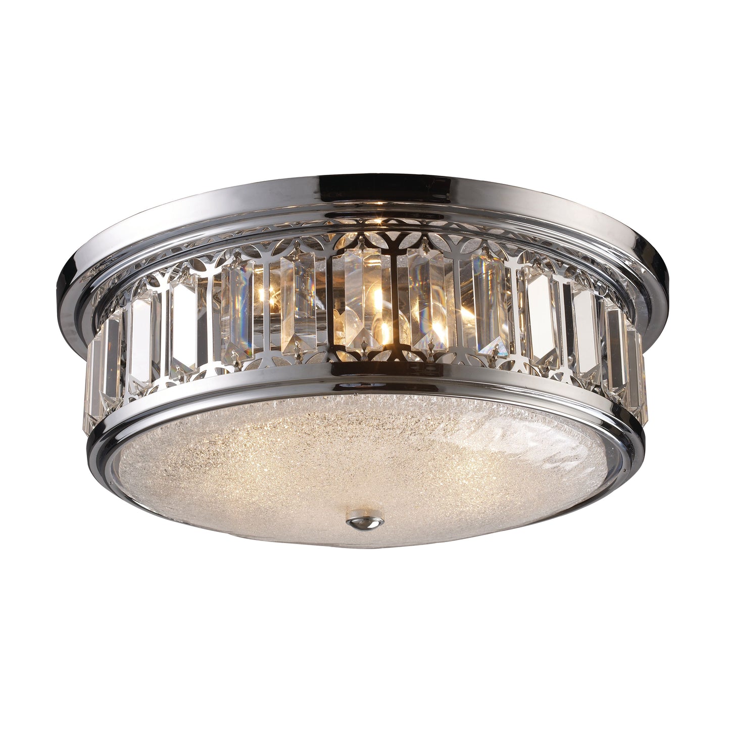 16'' Wide 3-Light Flush Mount - Polished Chrome