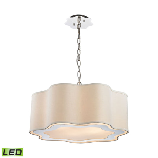 Villoy 24'' Wide 6-Light Chandelier - Polished Nickel - Includes LED Bulb