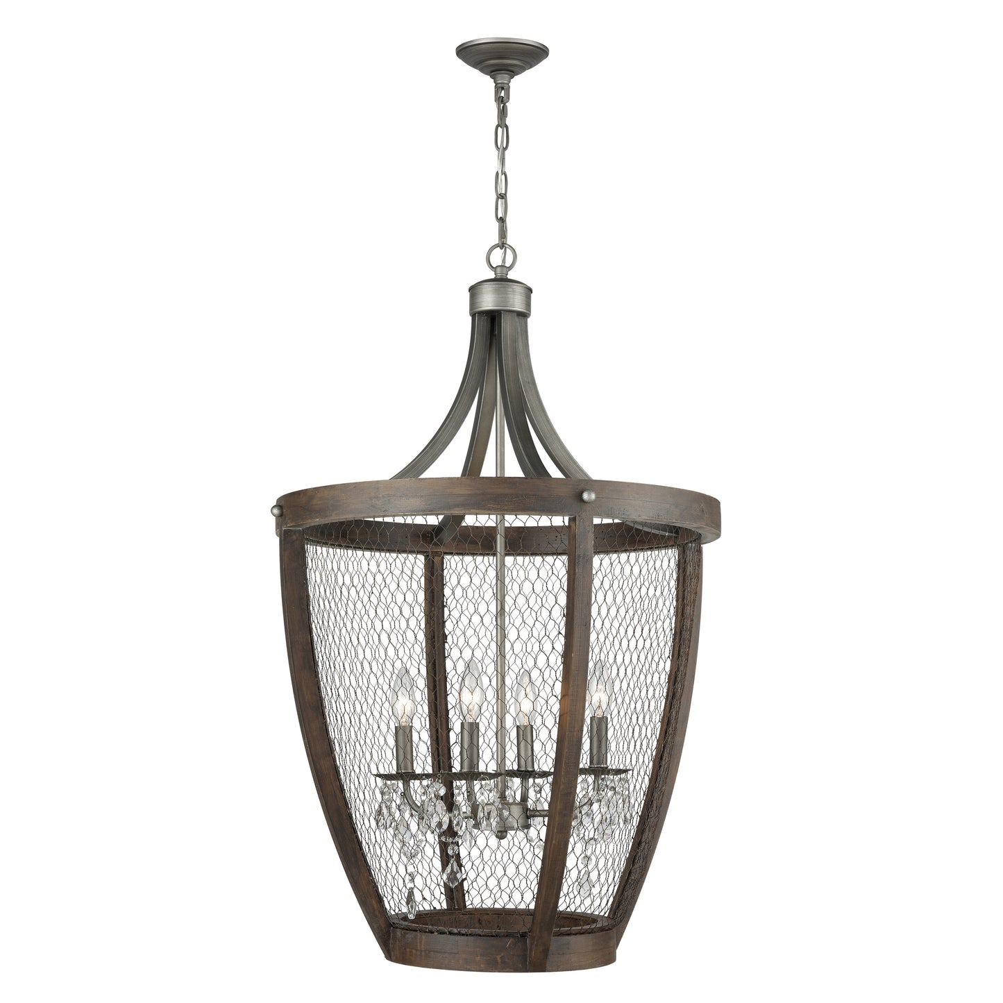 Renaissance Invention 23'' Wide 4-Light Chandelier - Weathered Zinc