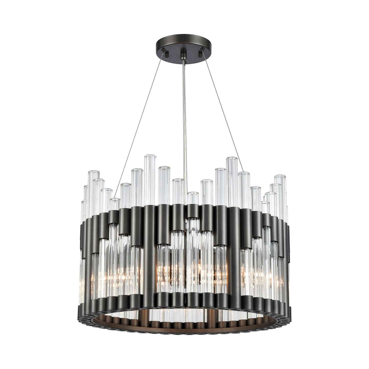 Throttle 21'' Wide 6-Light Chandelier - Dark Graphite