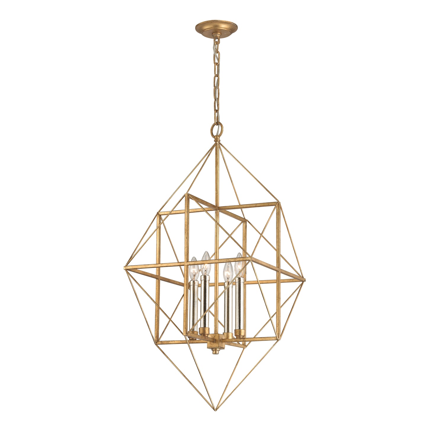 Connexions 16'' Wide 4-Light Chandelier - Gold Leaf