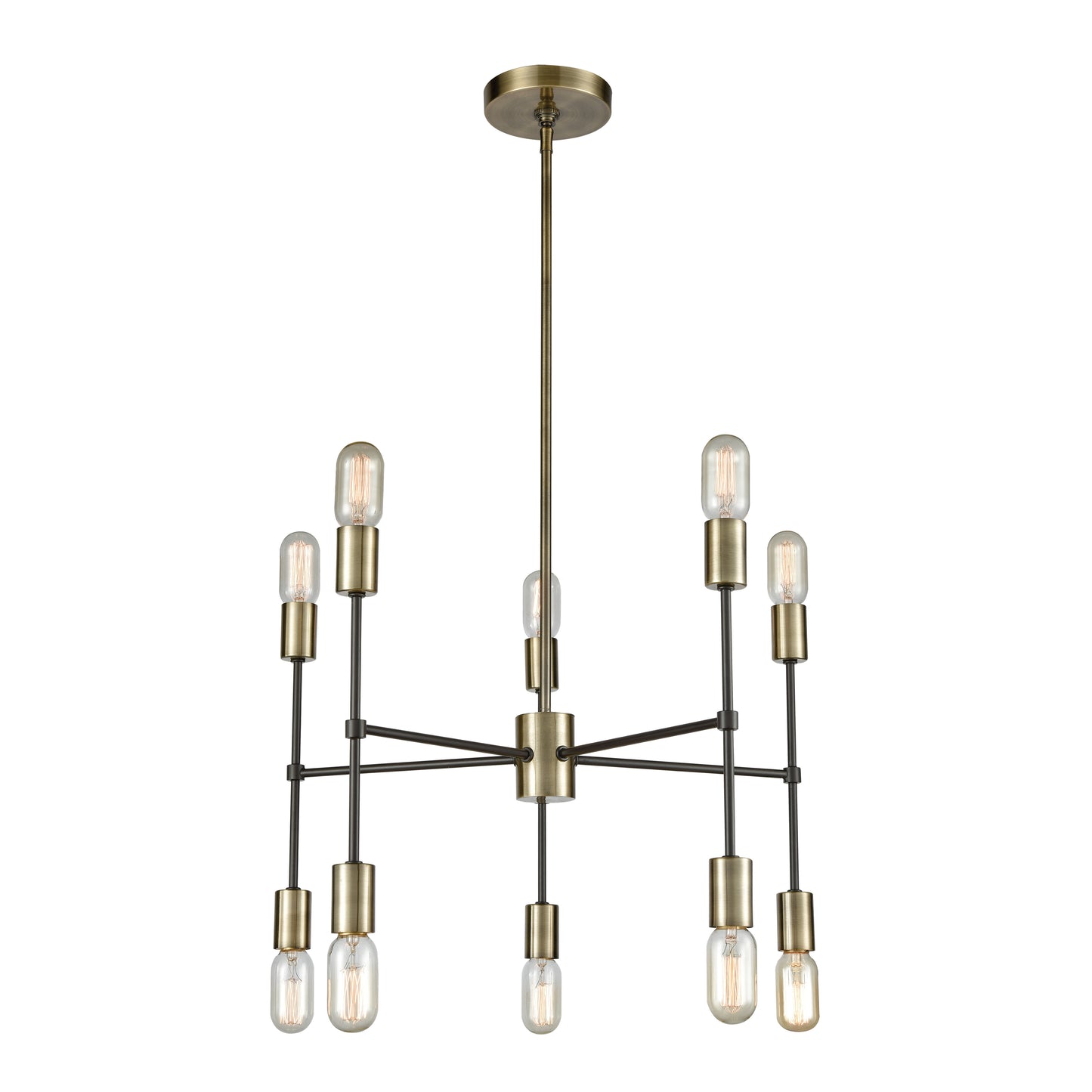 Up Down Century 24'' Wide 10-Light Chandelier - Antique Brass